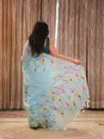 Insiya : Hand-Brush Painted Mul Cotton Saree - Image 3