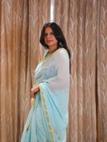 Insiya : Hand-Brush Painted Mul Cotton Saree - Image 5