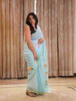 Insiya : Hand-Brush Painted Mul Cotton Saree