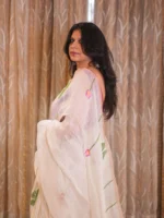 Insiya :  Linen Silk Jamdani Saree - Image 7