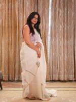 Insiya :  Linen Silk Jamdani Saree - Image 4