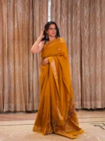 Insiya : Hand-Embroidered Dola Silk Saree