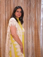 Insiya: Unstitched Muslin Suit with Delicate Lace Work - Image 4