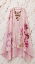 Naayra Insiya:Linen Suit with Artisan Hand Work