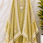 Insiya:Meher Mul Cotton Suit with Jute Lace & Mirror Work