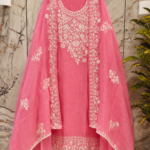 Insiya Pink Kota Doriya Suit with Aari Work