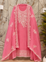 Insiya Pink Kota Doriya Suit with Aari Work