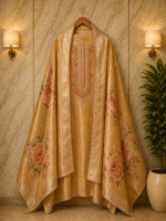 Floral Elegance Golden Tissue Suit