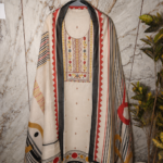 Delicate thread hand embroidery Linen Suit