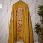 Golden Glow Handworked Cotton Silk Suit