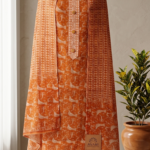 Insiya: Ginger Orange  Maheshwari suit