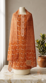 Insiya: Ginger Orange  Maheshwari suit