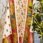 Elegant Position Work Beige Dola Silk Suit