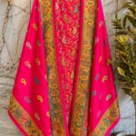 Elegant Position Work Magenta Dola Silk Suit