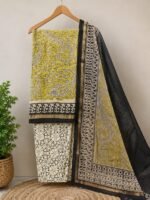 Abira Hand Block Chanderi  Unstitched Suit