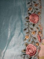 Insiya:Machine work sky blue mul cotton suit - Image 4