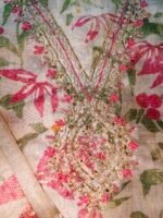Luxe Tussar Silk Unstitched Suit with Intricate Zardozi Embroidery - Image 4