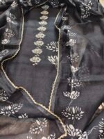 Velira Black Linen Unstitched Suit - Image 3