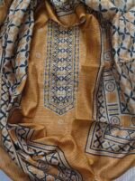 Heritage Handwork Tussar Silk Unstitched Suit - Image 2