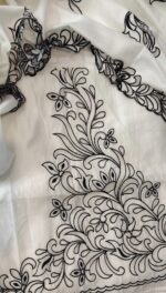 Insiya:Noir Elegance Cut Work Muslin Suit - Image 3