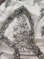 Noir Elegance Cut Work Muslin Unstitched Suit - Image 2
