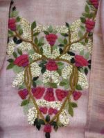 Naayra Linen Unstitched Suit with Artisan Hand Work - Image 3