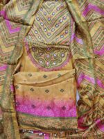 Insiya:Glass Fabric Suit with Mirror Work & Jaipuri Bandhej Design - Image 2
