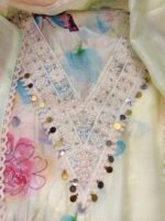 Pearl Grace Digital Print Muslin Unstitched Suit with Lace Work - Image 4