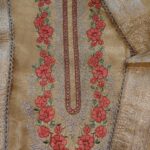 Floral Elegance Golden Tissue Suit - Image 3