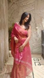 Shimmering Cotton Tissue Linen Jamdani Saree