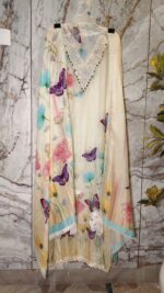 Insiya:Pearl Grace Digital Print Muslin Suit with Lace Work