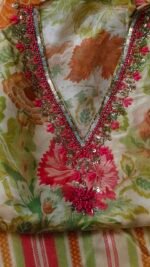 Afsaana Shimmer Unstitched Suit - Image 4