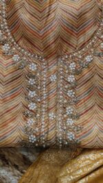 Insiya:Noor Mahal Maheshwari Tissue Suit with Pearl & Zardozi Work - Image 3