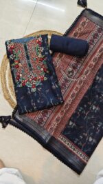 Insiya:Artisan Floral Embroidered Linen Suit