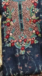 Insiya:Artisan Floral Embroidered Linen Suit - Image 4