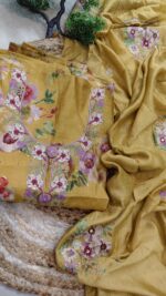 Golden Glow Handworked Cotton Silk Suit - Image 3