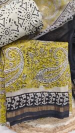 Abira Hand Block Chanderi  Unstitched Suit - Image 4