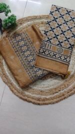 Heritage Handwork Tussar Silk Unstitched Suit - Image 3