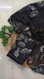 Velira Black Linen Unstitched Suit - Image 5