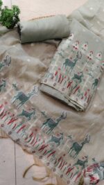 Pista Green Jaamdani suit set - Image 2