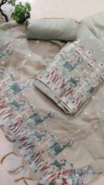 Pista Green Jaamdani suit set - Image 3