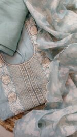 Regal Pearl Embellished Chanderi Suit - Image 3