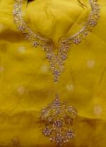 Golden Veil Dola Silk Unstitched Suit Set - Image 3