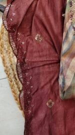Pearl Sequin Shimmer Unstitched Linen Suit - Image 3