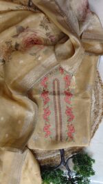 Floral Elegance Golden Tissue Suit - Image 4