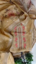 Floral Elegance Golden Tissue Suit - Image 4