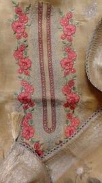 Floral Elegance Golden Tissue Suit - Image 5