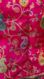 Elegant Position Work Magenta Dola Silk Suit - Image 5
