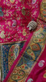 Elegant Position Work Magenta Dola Silk Suit - Image 2
