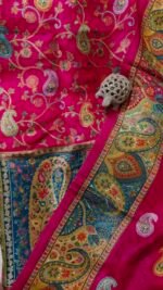 Elegant Position Work Magenta Dola Silk Suit - Image 2
